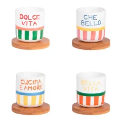 Fabrique de Styles Coffret de 4 tasses à café en porcelaine 15cl - Dolce Vita* Tasses Et Mugs