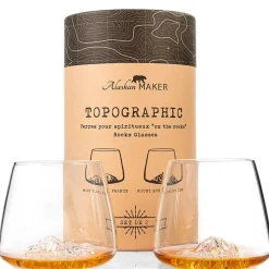 Fabrique de Styles Coffret de 2 verres Mont Blanc et Everest - Topographic* Verres À Alcool