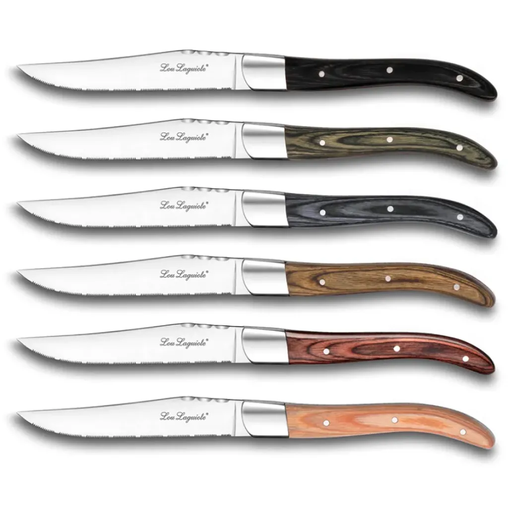 Fabrique de Styles Coffret kraft 6 couteaux steak coloris mixés - Royal Louis* Couverts