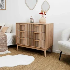 Fabrique de Styles Commode 3 tiroirs en pin naturel - Kara* Commodes