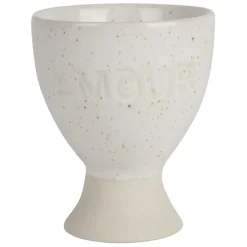 Fabrique de Styles Coquetier amour en grès écru moucheté* Accessoires De Table