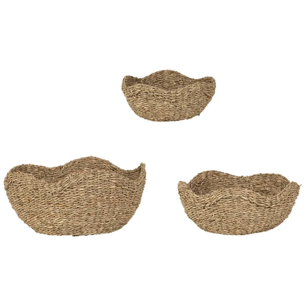 Fabrique de Styles Corbeille (x3) en jonc de mer - Recif* Paniers Et Corbeilles