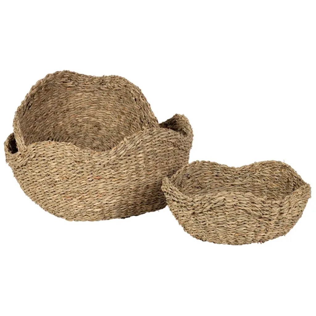 Fabrique de Styles Corbeille (x3) en jonc de mer - Recif* Paniers Et Corbeilles