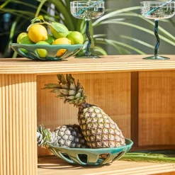 Fabrique de Styles Coupe en grès émeraude moucheté d23cm - Organic* Plats Et Saladiers