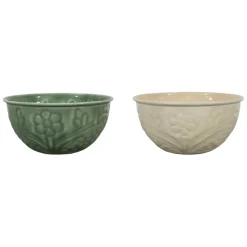 Fabrique de Styles Coupelle en fer (x2) ivoire et sauge d14cm - Floraly* Bols Et Coupelles