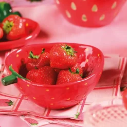 Fabrique de Styles Coupelle fraise en dolomite 15.5x12cm* Bols Et Coupelles