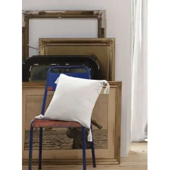 Fabrique de Styles Coussin chantilly avec pompons en gaze de coton 40x40cm - Gaia* Coussins Et Housses