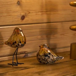 Fabrique de Styles Déco moineau en verre et fer - Serin* Petits Objets Déco