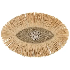 Fabrique de Styles Déco murale œil en jonc de mer et coquillage naturel - Cauri* Déco À Suspendre Et Adhésive