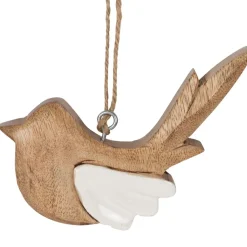 Fabrique de Styles Deco a suspendre moineau en manguier naturel et blanc - Floréal* Déco À Suspendre Et Adhésive