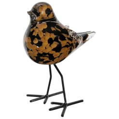 Fabrique de Styles Deco moineau en verre et camel - Serin* Petits Objets Déco