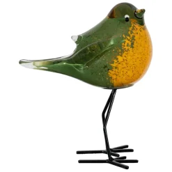 Fabrique de Styles Deco moineau en verre vert et jaune - Serin* Petits Objets Déco