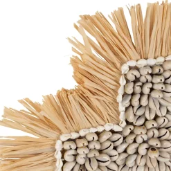 Fabrique de Styles Deco murale croix en raphia et coquillage naturel et blanc - Cauri* Déco À Suspendre Et Adhésive