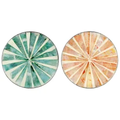 Fabrique de Styles Dessous verre x2 monarque vert et corail en nacre* Accessoires Vin Et Cocktails