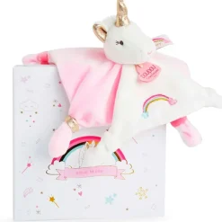 Fabrique de Styles Doudou plat Licorne blanc et rose*Enfant Doudous Et Peluches