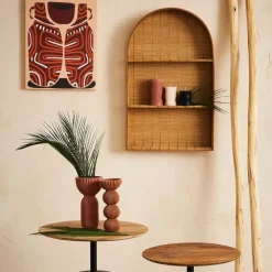 Fabrique de Styles Etagere murale 3 niveaux en bambou h80cm - Plaka* Étagères Murales