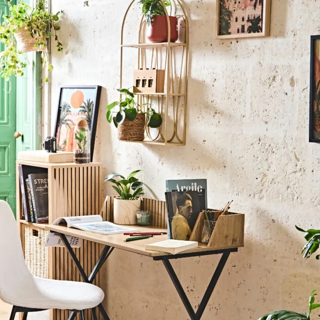 Fabrique de Styles Etagère murale 3 niveaux en paulownia h73cm - Java* Étagères Murales