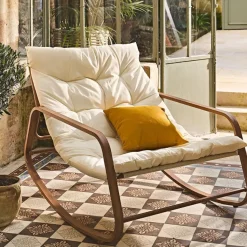 Fabrique de Styles Fauteuil de jardin à bascule beige - Miami*Enfant Chaises, Fauteuils|Jardin