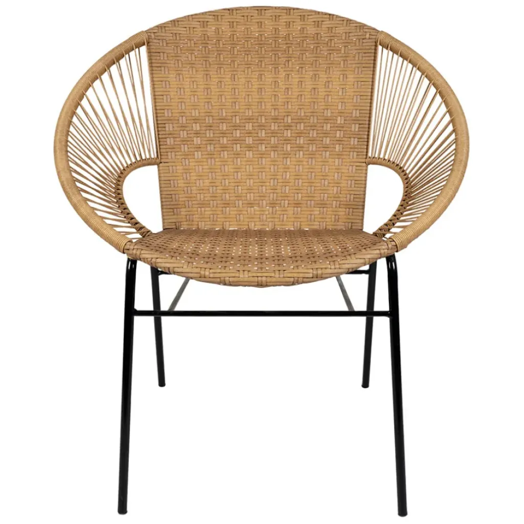 Fabrique de Styles Fauteuil de jardin rond effet cannage naturel - Malaya*Enfant Chaises, Fauteuils|Jardin