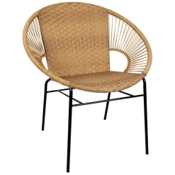 Fabrique de Styles Fauteuil de jardin rond effet cannage naturel - Malaya*Enfant Chaises, Fauteuils|Jardin