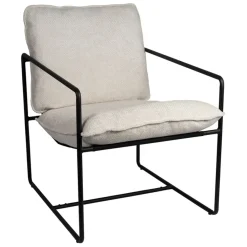 Fabrique de Styles Fauteuil en tissu et fer écru - Elément* Fauteuils