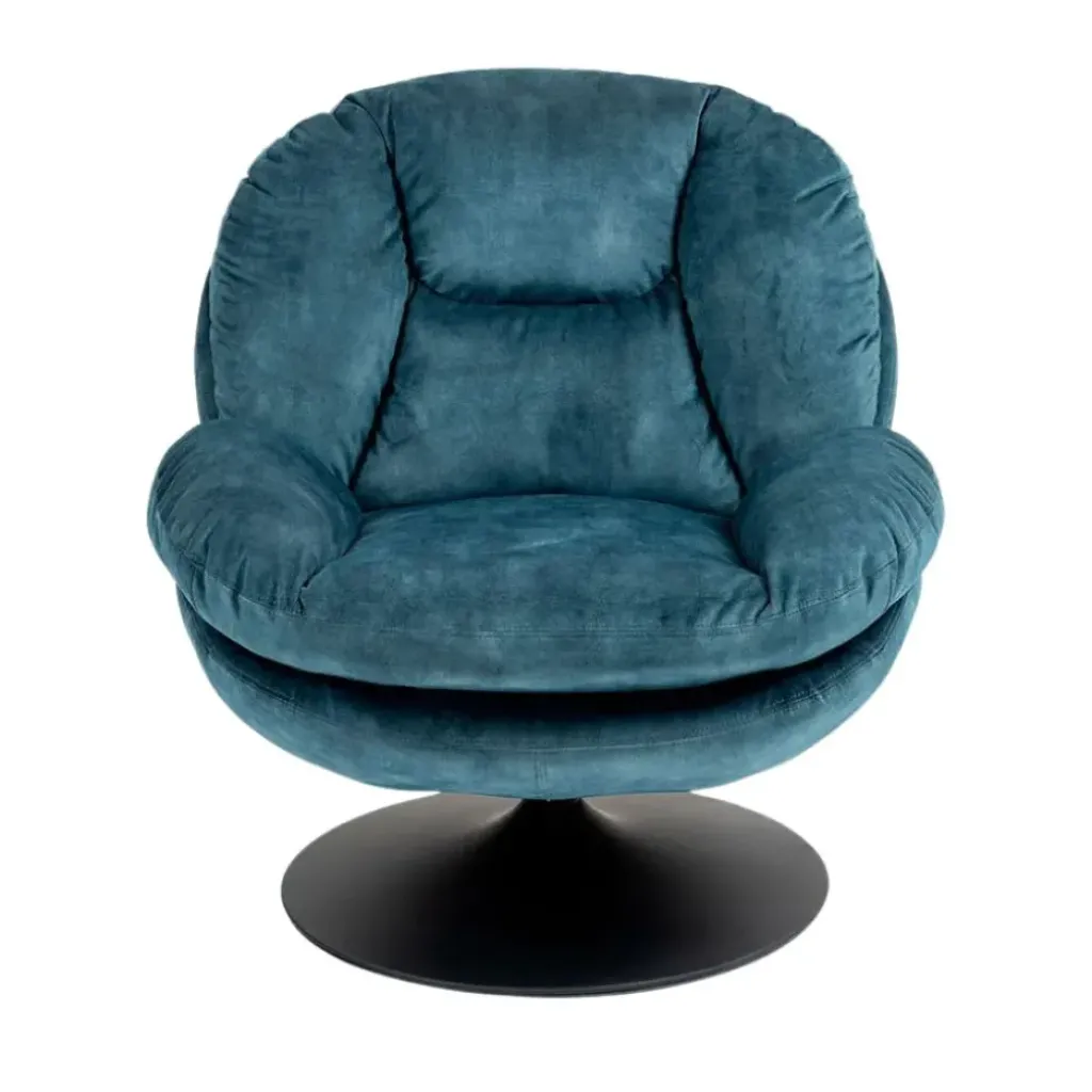 Fabrique de Styles Fauteuil pivotant en velours bleu - Topi* Fauteuils