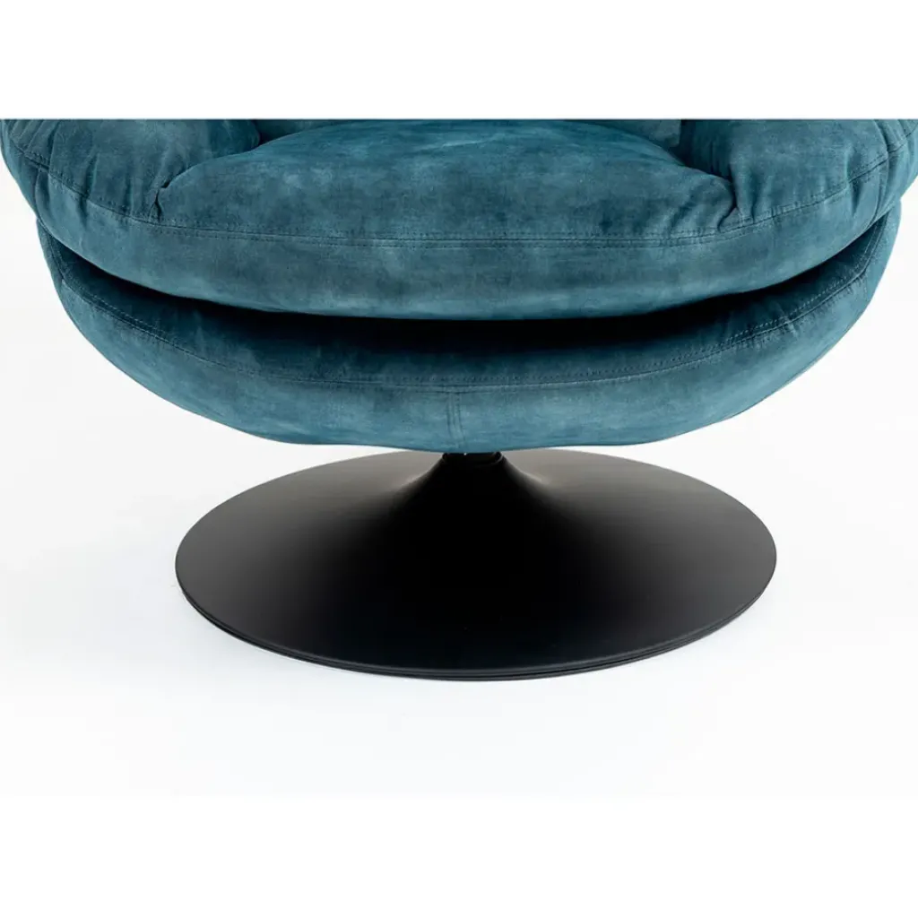 Fabrique de Styles Fauteuil pivotant en velours bleu - Topi* Fauteuils
