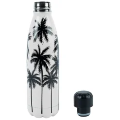 Fabrique de Styles Gourde isotherme palmier écru et noir 50cl en inox - palmea* Gourdes