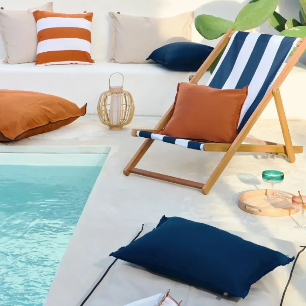 Fabrique de Styles Housse coussin en tissu 80x80cm - Bimini*Enfant Textiles Outdoor|Jardin