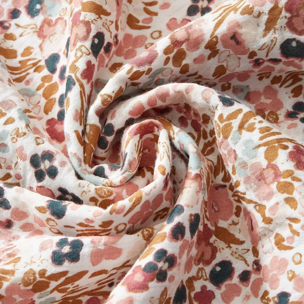 Fabrique de Styles Housse de couette en gaze de coton imprimée pampa 240x220cm - Capucine* Housses De Couette