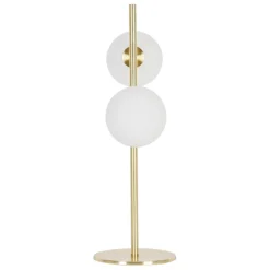 Fabrique de Styles Lampe 2 globes en verre opaline doré - edmond* Lampes À Poser