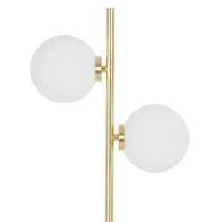 Fabrique de Styles Lampe 2 globes en verre opaline doré - edmond* Lampes À Poser
