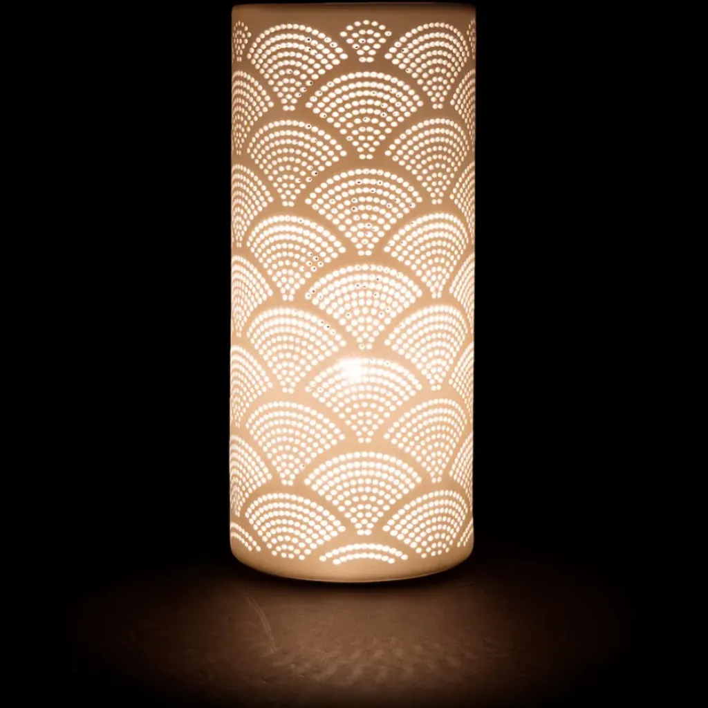 Fabrique de Styles Lampe cylindre en porcelaine h27.5cm - mandarin* Lampes À Poser