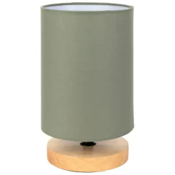 Fabrique de Styles Lampe en bois d'hévéa et coton naturel et h24cm - Filen* Lampes À Poser