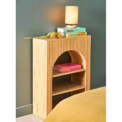 Fabrique de Styles Lampe en bois d'hévéa et coton naturel et h24cm - Filen* Lampes À Poser