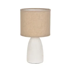 Fabrique de Styles Lampe en céramique he mat et lin h26cm - Gaïa* Lampes À Poser