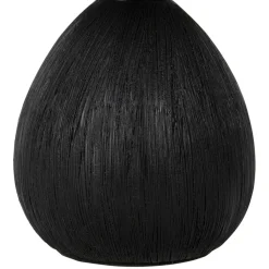 Fabrique de Styles Lampe en céramique et lin noir et écru h26cm - Minimal* Lampes À Poser