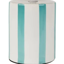Fabrique de Styles Lampe en céramique rayée et blanc h27cm - Medi* Lampes À Poser