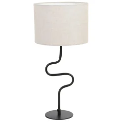 Fabrique de Styles Lampe en fer et coton noir et beige d29xh60cm - Funky* Lampes À Poser