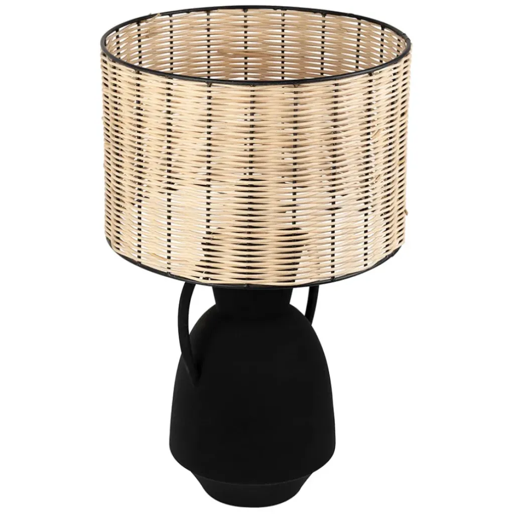 Fabrique de Styles Lampe en fer et rotin h49cm - Haleg* Lampes À Poser
