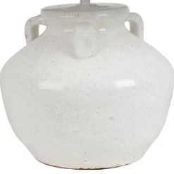 Fabrique de Styles Lampe en terre cuite et lin blanc h47cm - Tahra* Lampes À Poser