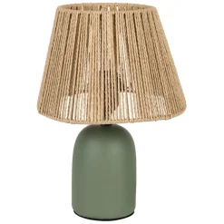 Fabrique de Styles Lampe en terre cuite émeraude mate et naturel h32cm - Nira* Lampes À Poser