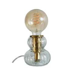 Fabrique de Styles Lampe en verre fumé gris h12cm - Eli* Lampes À Poser