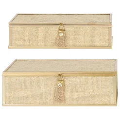 Fabrique de Styles Lot de 2 boites en verre et papier - Tulum* Petits Rangements