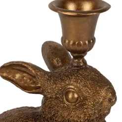 Fabrique de Styles Lot de 2 bougeoirs lapin en poudre de pierre et fer - Floreal* Photophores, Bougeoirs Et Lanternes