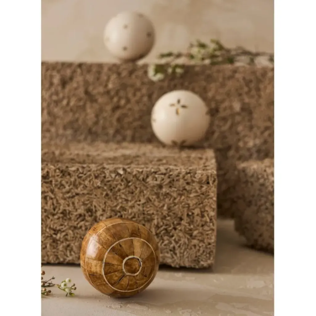 Fabrique de Styles Lot de 6 boules décoratives en résine et ivoire d10cm - Karumba* Petits Objets Déco