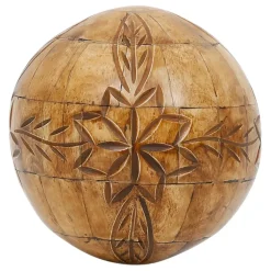 Fabrique de Styles Lot de 6 boules décoratives en résine ivoire et brun - Yumbe* Petits Objets Déco
