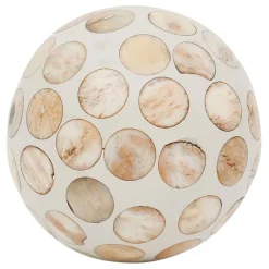 Fabrique de Styles Lot de 6 boules décoratives en résine ivoire et brun - Yumbe* Petits Objets Déco