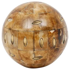 Fabrique de Styles Lot de 6 boules décoratives en résine ivoire et brun - Yumbe* Petits Objets Déco