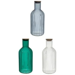 Fabrique de Styles Lot de 3 bouteilles en verre borosilicate bleu émeraude et transparent 1.4L - Mycenes* Carafes Et Pichets